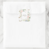 パーソナライズされたかわいらし金ゴールドフローラ水色 スクエアシール (バッグ)