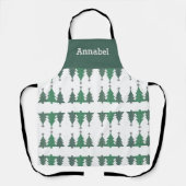 パーソナライズされたきらめく松 エプロン (正面)