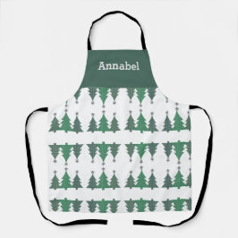 パーソナライズされたきらめく松 エプロン