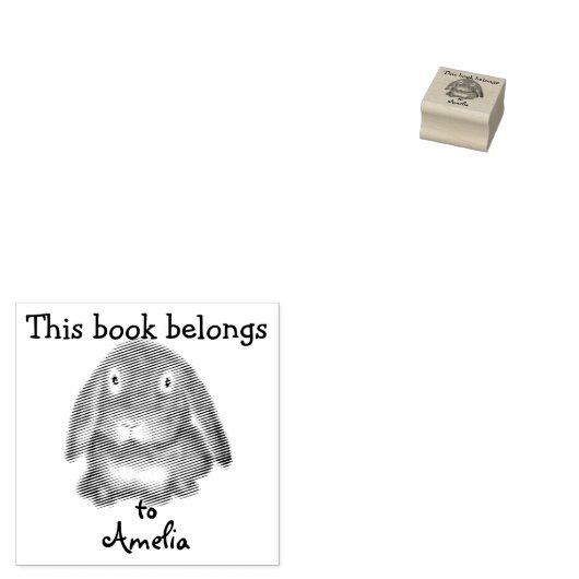 -パーソナライズされたこの本は所有している – ウサギ ラバースタンプ (押印)