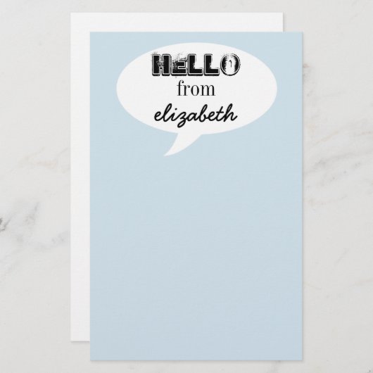 パーソナライズされたこんにちは 便箋 (正面/裏面)