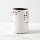 パーソナライズされたさくらんぼブロッサムブライダルパーティ結婚ズ ツートーンマグカップ (中央)