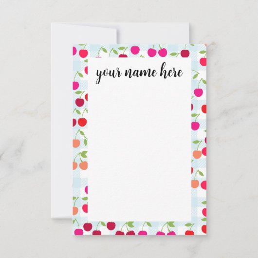 パーソナライズされたさくらんぼ サンキューカード (正面)