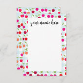 パーソナライズされたさくらんぼ サンキューカード (正面/裏面)