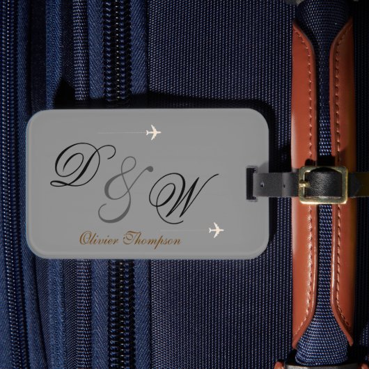 パーソナライズされたさん&ミセス名イニシャル ラゲッジタグ (正面インサイチュ4)
