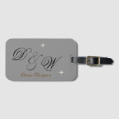 パーソナライズされたさん&ミセス名イニシャル ラゲッジタグ (正面横)