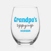 パーソナライズされたじいちゃんのシッピーカップ ステムなしワイングラス (正面)