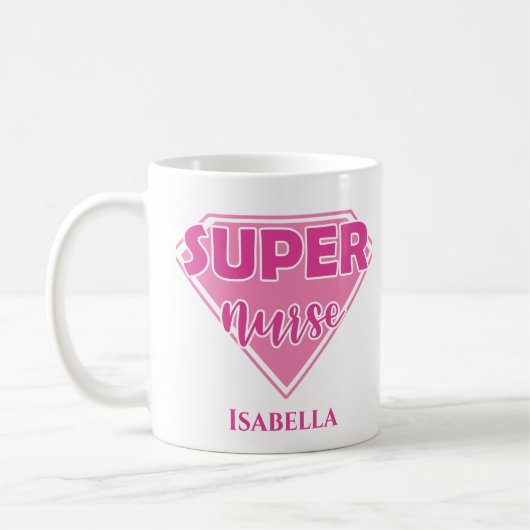 パーソナライズされたすごいナース コーヒーマグカップ (左)