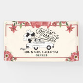 パーソナライズされたたった今結婚しましたカーバナー 横断幕 (横)