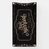 パーソナライズされたたった今結婚しましたカーバナー 横断幕 (縦)