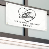 パーソナライズされたたった今結婚しましたカーバナー 横断幕 (ビルの外側)