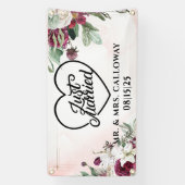 パーソナライズされたたった今結婚しましたカーバナー 横断幕 (縦)