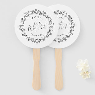 パーソナライズされたたった今結婚しましたフローラ  ハンドファン