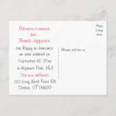 パーソナライズされたたった今結婚しましたブ結婚ラックフローラ 案内ポストカード (裏面)