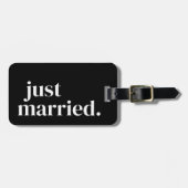 パーソナライズされたたった今結婚しましたラゲッジタグ ラゲッジタグ (正面横)