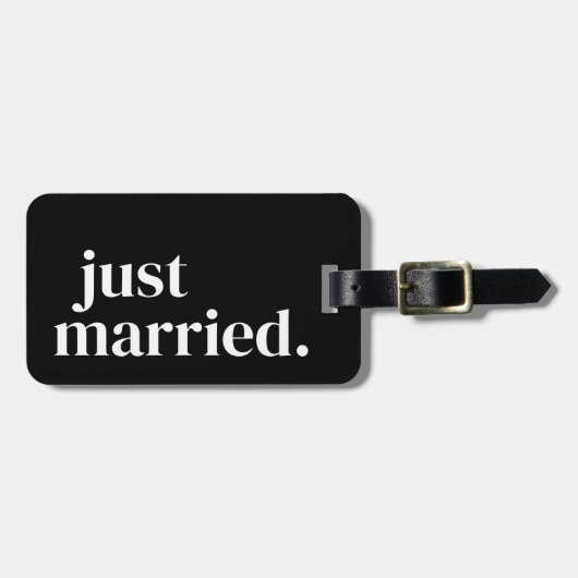 パーソナライズされたたった今結婚しましたラゲッジタグ ラゲッジタグ (正面横)
