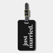 パーソナライズされたたった今結婚しましたラゲッジタグ ラゲッジタグ (正面縦)