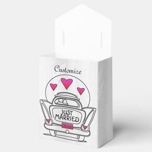 パーソナライズされたちょうど結婚ハネムーン車のお気に入りボックス フェイバーボックス (オープン)