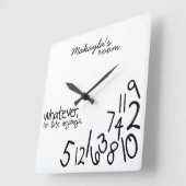 パーソナライズされたとにかく遅刻だ スクエア壁時計 (傾斜)