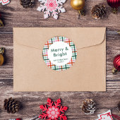 パーソナライズされたとメリー明るいクリスマス・ステッカー ラウンドシール