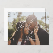 パーソナライズされたとモダン写真スタイリッシュありがとう (正面/裏面)