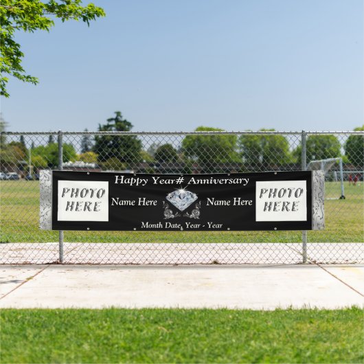 パーソナライズされたと2つのフォトアニバーバナーの色 横断幕 (インサイチュ)