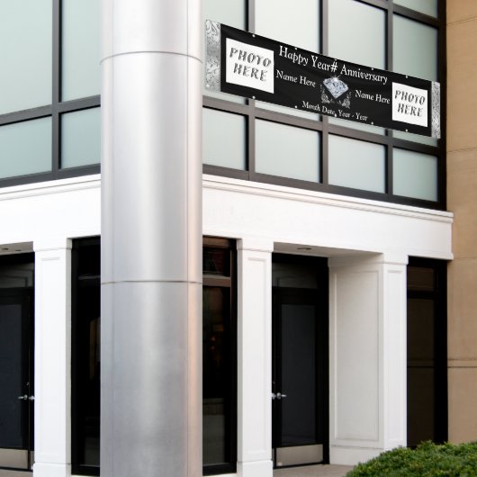 パーソナライズされたと2つのフォトアニバーバナーの色 横断幕 (ビルの外側)