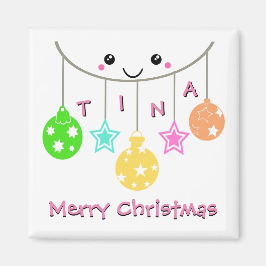 パーソナライズされたのぶら下がったオーナメント マグネット (正面)