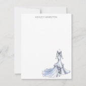パーソナライズされたのドレ結婚スほこりっぽいブルーノートカード ノートカード (正面)