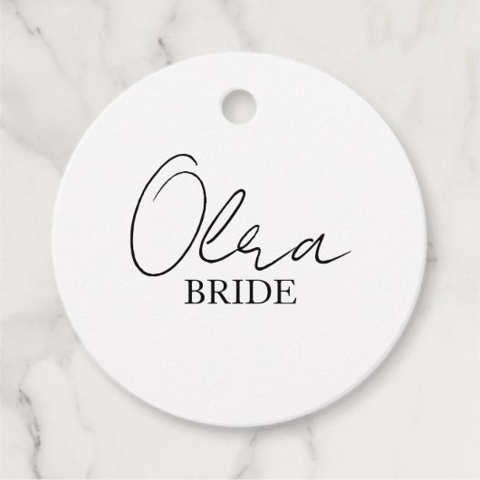 パーソナライズされたのハ結婚ーガーラベル | 花嫁の贈り物 フェイバータグ (正面)