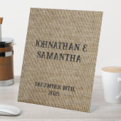 パーソナライズされたのバ素朴ラ結婚ップ自然パターン 台座サイン (インサイチュ)