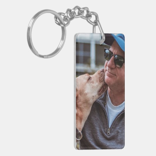 パーソナライズされたのペットドッグの写真が自分のものを作る キーホルダー (正面左)