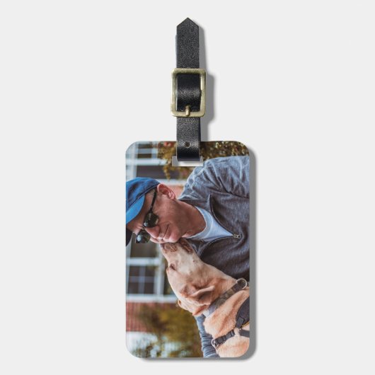 パーソナライズされたのペットドッグの写真が自分のものを作る ラゲッジタグ (正面縦)