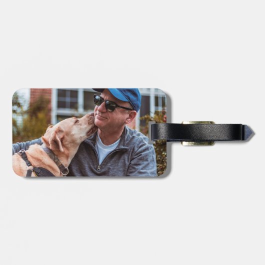 パーソナライズされたのペットドッグの写真が自分のものを作る ラゲッジタグ (裏面横)