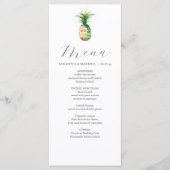 パーソナライズされたのメ結婚ニュー・カード熱帯パイナップル メニュー (正面)