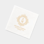 パーソナライズされたのモノグ結婚ラムアールデコ枠 箔ナプキン (左)
