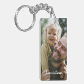 パーソナライズされたの写真と名前を作成 キーホルダー (正面左)