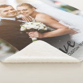 パーソナライズされたの写真結婚のラヴカスタムィスクリプト文字 シェルパブランケット (3/4)