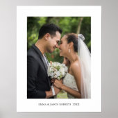 パーソナライズされたの写結婚真と名前プリント ポスター (正面)