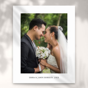 パーソナライズされたの写結婚真と名前プリント ポスター