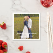 パーソナライズされたの写結婚真紙ナプキンス スタンダードカクテルナプキン (インサイチュ)