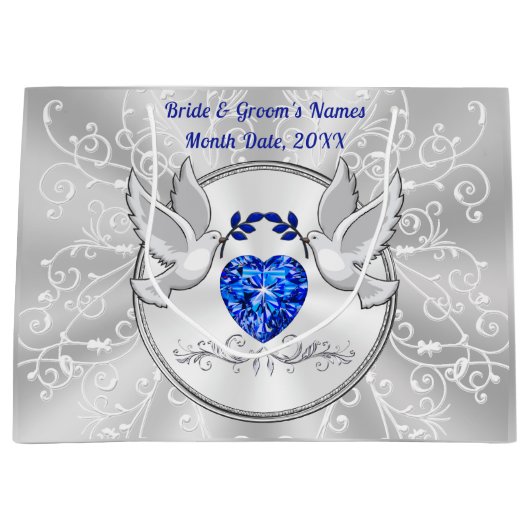 パーソナライズされたの抱き枕結婚、大、4サイズ ラージペーパーバッグ (正面)