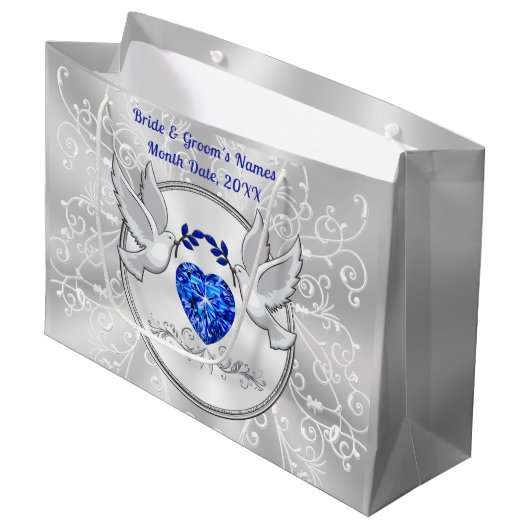 パーソナライズされたの抱き枕結婚、大、4サイズ ラージペーパーバッグ (正面アングル)