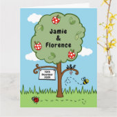 パーソナライズされたの結婚お祝い カード (黄色い花)