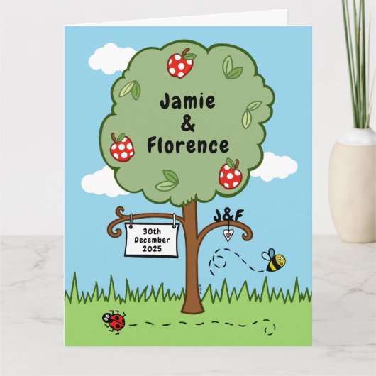 パーソナライズされたの結婚お祝い カード (正面)