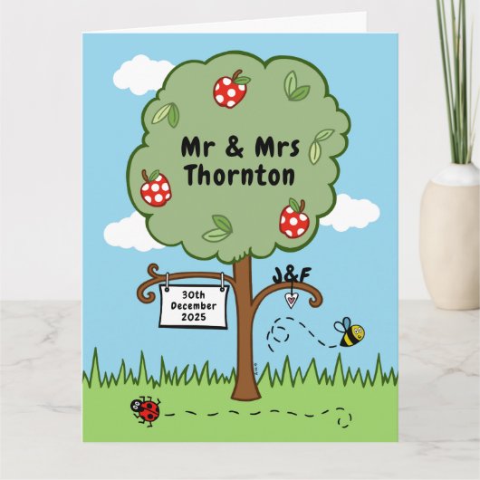 パーソナライズされたの結婚お祝い カード (正面)