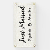 パーソナライズされたの結婚たった今結婚しました車\トラック 横断幕 (縦)