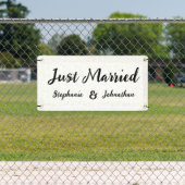 パーソナライズされたの結婚たった今結婚しました車\トラック 横断幕 (インサイチュ)