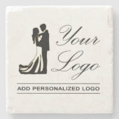 パーソナライズされたの結婚アイディアカスタムデザインの追加 ストーンコースター (正面)