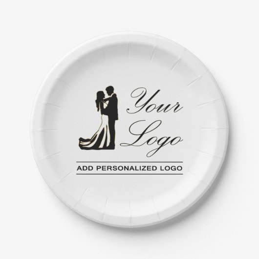 パーソナライズされたの結婚アイディアカスタムデザインの追加 ペーパープレート (正面)
